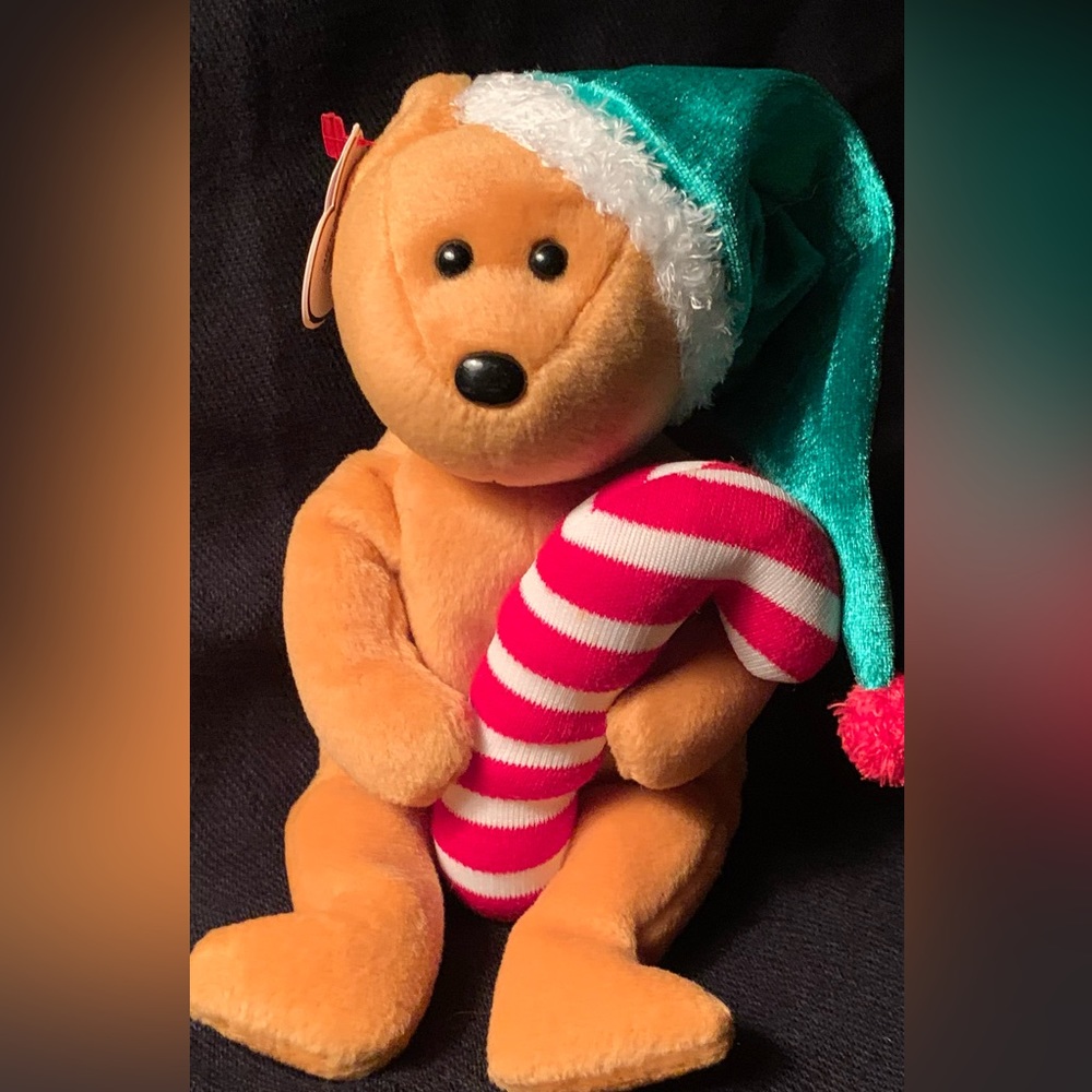 TY Beanie babies TASTY the peppermint candy bear 2005, Mint, Ventige, Retired